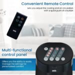 ANSIO 30 inch Black Tower Fan with Remote, 7.5 hours Timer, 3 Speed Settings - Image 4