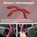 Universal Fit Carbon Fiber Steering Wheel Cover, Anti-Skid Steering Wheel Cover/Segmented Steering Wheel Protector/Car Interior Accessories (red) - Image 6